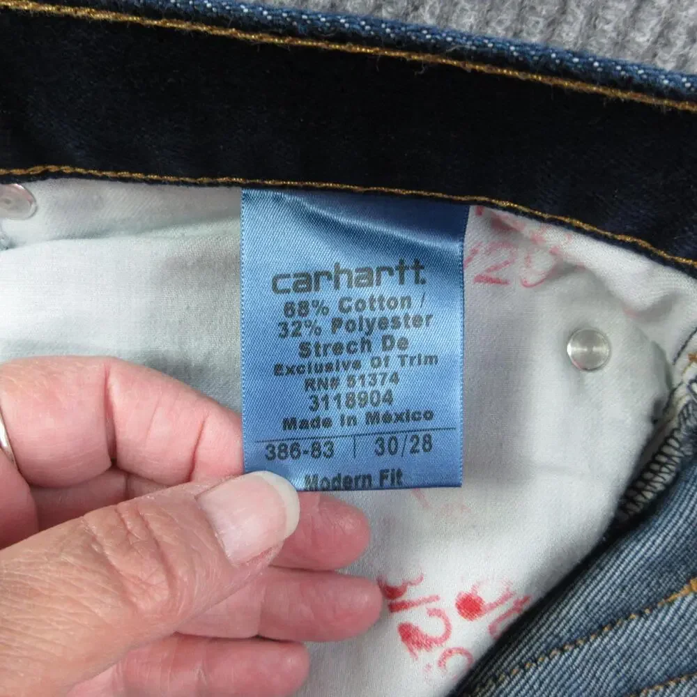 Carhartt Jeans Mens 30x28 Blue Modern Fit Straight Denim Workwear 29x29* NWT